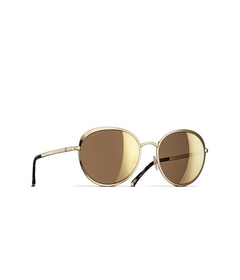 chanel round gold 18ct sunglasses|chanel rimless sunglasses.